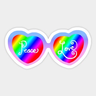 Peace and Love Heart Sunglasses Sticker